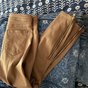 NWOT l'agence taupe high rise cropped skinny jeans with zip detailing